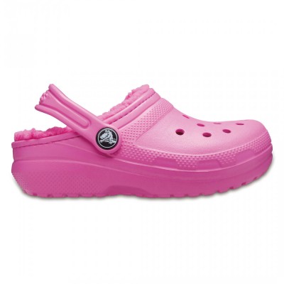 Saboti Crocs Classic Lined Kids Roz - Electric Pink foto