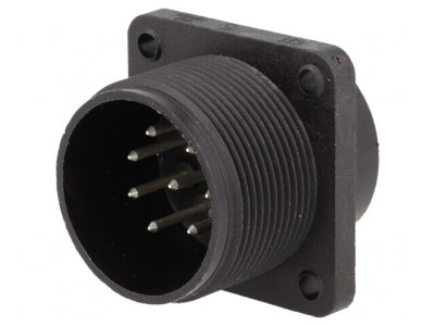 Conector circular soclu IP67 8 pini argintat tată foto