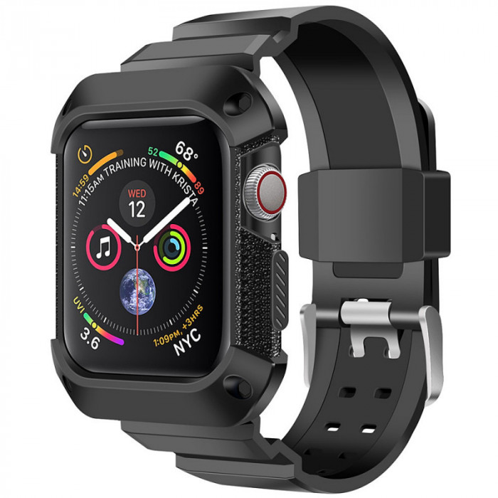 Husa Protectie Ceas OEM Tough pentru Apple Watch Series 4 / 5 / 6 / SE 40mm, TPU - Plastic, Neagra