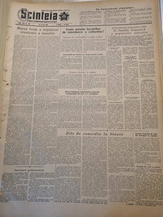 scanteia 20 mai 1954-art.zile de concediu la sinaia,teatrul din petrosani,braila