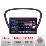 Navigatie Android Peugeot 607 2002-2010, QLED 2K, 16GB+512GB, 360