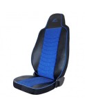 Set Huse Scaun MAN Seria TGX EURO 6 Piele Ecologica Neagra + Velvet Albastru, Umbrella