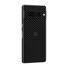 Set Doua Folii Skin Acoperire 360 Compatibile cu Google Pixel 7 Pro Wrap Skin Texture Carbon Black