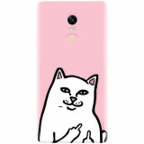 Husa silicon pentru Xiaomi Redmi Note 4, White Cat