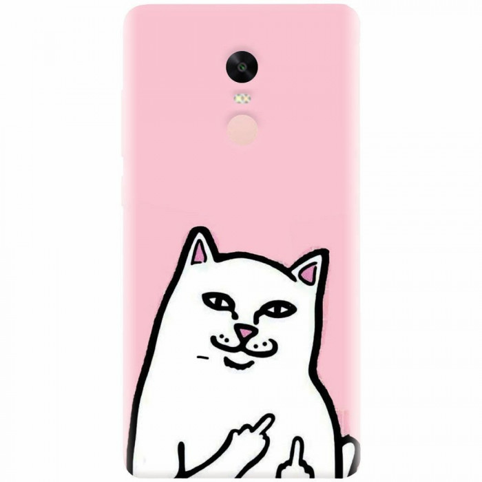 Husa silicon pentru Xiaomi Redmi Note 4, White Cat