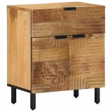 Noptiera vidaXL maro 50x33x60 cm, lemn masiv mango, cu 1 sertar si picioare lemn