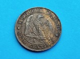 Moneda Franta 5 Centimes 1865 A, RAR, Numismatica