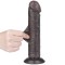 Dildo Realistic Sliding Skin Dual Layer II, Brun Inchis, 20 cm