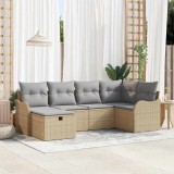 Cumpara ieftin Set de canapele pentru grădină 6 pcs bej și gri deschis