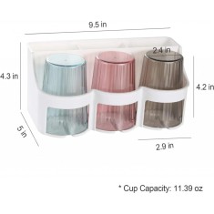 Suport pentru periutele de dinti Goowin, polipropilena/policarbonat, multicolor, 24,1 x 10,9 x 12,7 cm