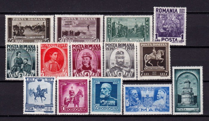 ✅RO 1938 LP 128 &quot; Centenarul nasterii Regelui Carol I &quot; , serie , MH ( cate o sarniera )