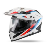 Cumpara ieftin Casca adventure Cosmos alb / rosu / albastru cu viziera