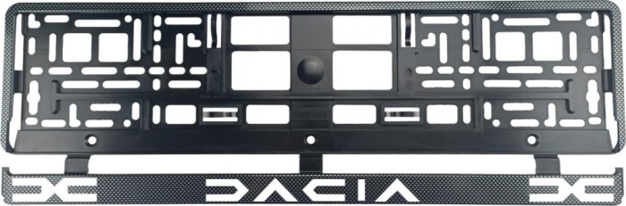 Set 2 bucati, suport numar inmatriculare Carbon, Dacia II