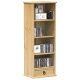 Dulap CD/DVD Lemn Masiv Pin VidaXL Corona 40x30x110cm Maro - Biblioteca Multifunctionala