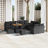 VidaXL Set de canapele pentru grădină 13 pcs Negru 80 x 80 x 71 cm