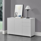 Comoda Paarl WM cu 3 usi si 2 sertare alb mat [en.casa] HausGarden Leisure