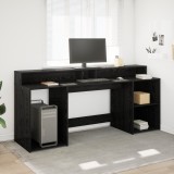 VidaXL Birou Stejar negru 200x55x91 cm Lemn prelucrat