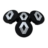 Set 4 Capace Jante Aliaj Renault 50mm &ndash; 57mm, Negru