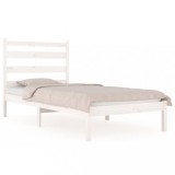 Cumpara ieftin Cadru de pat, alb, 100x200 cm, lemn masiv de pin