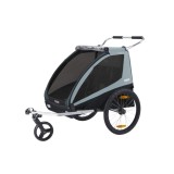 Carucior bicicleta Thule Coaster XT pentru 2 copii, Soft Blue