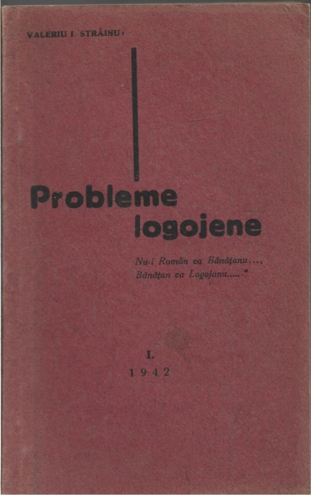 C9050N Probleme logojene de Valeriu Străinu, 1942, Editura autorului