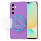 Husa pentru samsung galaxy s24 fe - softflex magsafe, microfibra in interior, purple