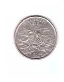 Moneda SUA 25 centi/quarter dollar 2002 P, Mississippi 1817, stare foarte buna, America de Nord, Nichel