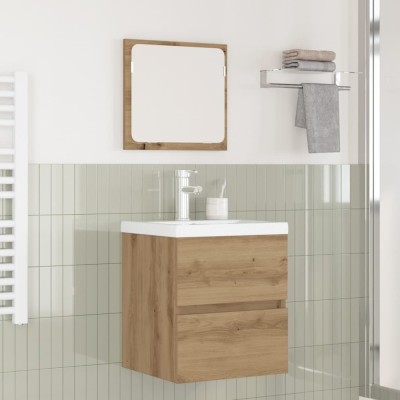 vidaXL Set de mobilier pentru baie 3 pcs Stejar negru și alb Standard foto