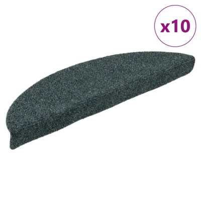 vidaXL Covorașe autoadezive pentru scări, 10 buc., 56x17x3 cm, semirotunde, verzi foto