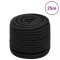 vidaXL Fr&acirc;nghie de barcă, negru complet, 18 mm, 25 m, polipropilenă