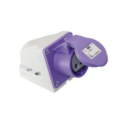 Priza industriala CEE 2 poli 24V 16A aplicata IP44 foto