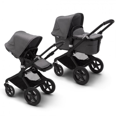 Carucior Bugaboo Fox 2 Complete Black Grey Melange 2 in 1 foto