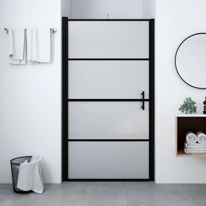 vidaXL Ușă de duș, negru, 81 x 195 cm, sticlă securizată mată 146661