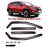 Paravanturi de vant pentru HONDA CRV 2012-2016 Auto Masina Negru transparent 4 buc.