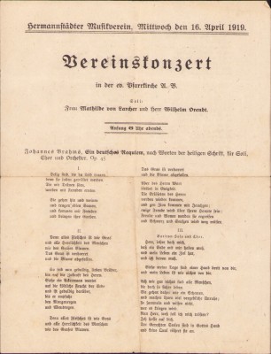 HST A1912 Hermanstadter Musikverein 1919 Vereinstkonzert Sibiu foto