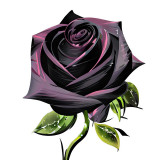 Sticker decorativ, Trandafir, Negru-Roz, 73 cm, 8251ST