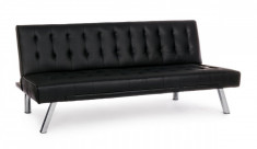 Canapea 3 locuri tapitata cu piele ecologica neagra Forbes 180 cm x 82 cm x 73 cm x 37 h1 Elegant DecoLux foto