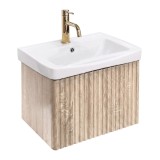 Dulap de baie cu lavoar Rea DB85-50-3 Light 50cm