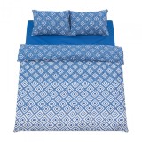 Lenjerie pat dubla 100% bumbac 4 piese Heinner albastru 180x200 cm