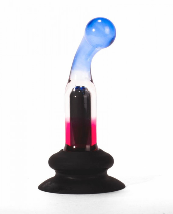 Dop Anal Cu Vibratii, Albastru + Rosu, 14 cm