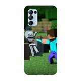 Husa compatibila cu Oppo A55, Viceversa, model En Guard Minecraft, Silicon, TPU, Transparent, Carcasa