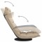 Scaun de podea pivotant, crem, material textil - 7