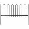 Gard de gradina cu varf circular din otel, 181 x 80 cm, negru