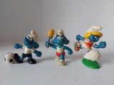 Lot 3 figurine Strumf - Jucarie cauciuc smurf, Peyo,cca 6 cm, cauciuc, vintage, anii 80