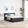 VidaXL Pat boxspring cu saltea cu saltea Maro &icirc;nchis 140 x 200 cm 3341170