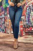 F913-4 Blugi skinny cu talie inalta si fara tiv la glezne, 34, 36, 38, 40