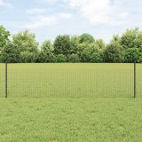 Set Gard de Pui Set de 2 Gri Oțel, PVC 25 x 0,5 m Pliabil