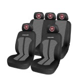 Set Huse Scaune Universale Premium Carguard Personalizate cu Fiat &ndash; Negru/Gri