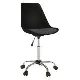Cumpara ieftin Scaun birou piele ecologica neagra crom Darisa 48x56x81-90 cm