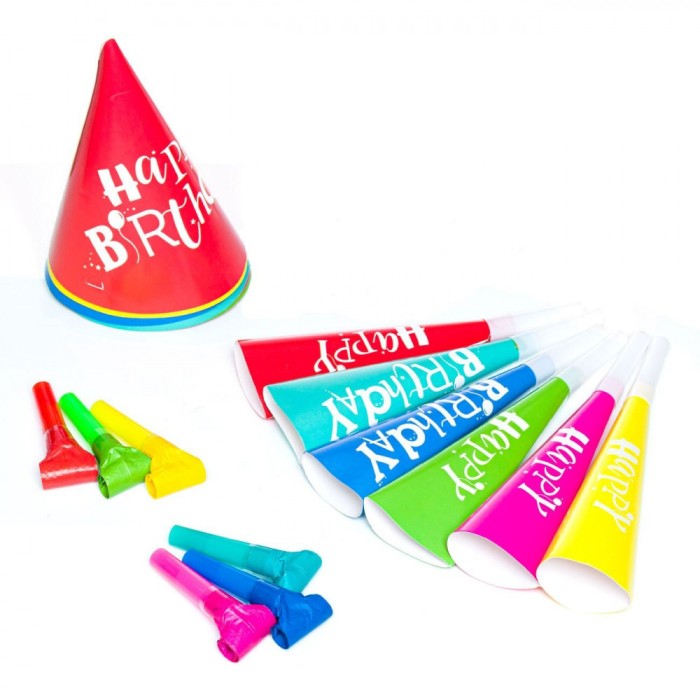 Set Party N/A, Happy Birthday, 18 Bucăți, Multicolor, Material H&acirc;rtie